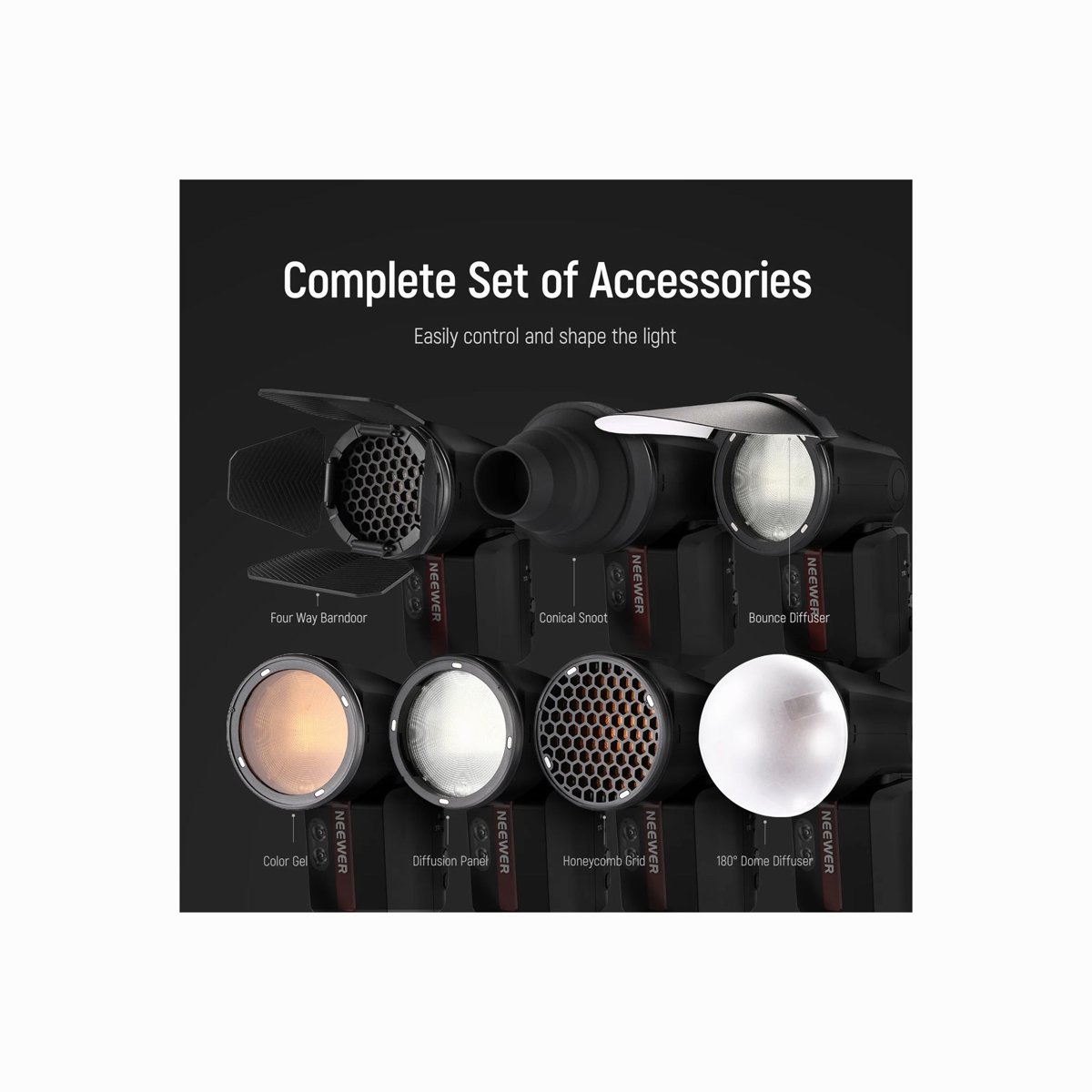 NEEWER CRM2 Magnetic Flash Modifier Kit for Round Head Speedlites thumbnail 2