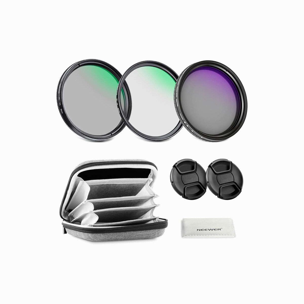 NEEWER 82mm Variable ND2-400, CPL & UV Lens Filter Kit β 3 Pack