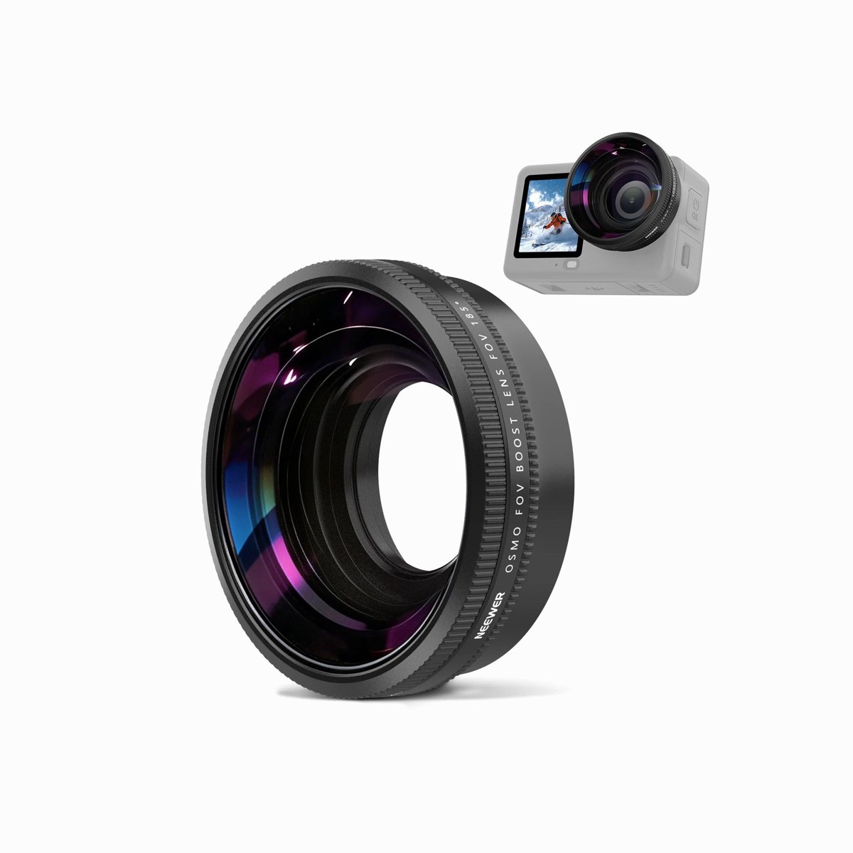 NEEWER Wide Angle Lens for DJI Osmo Action 6-FL-B52 185Β°
