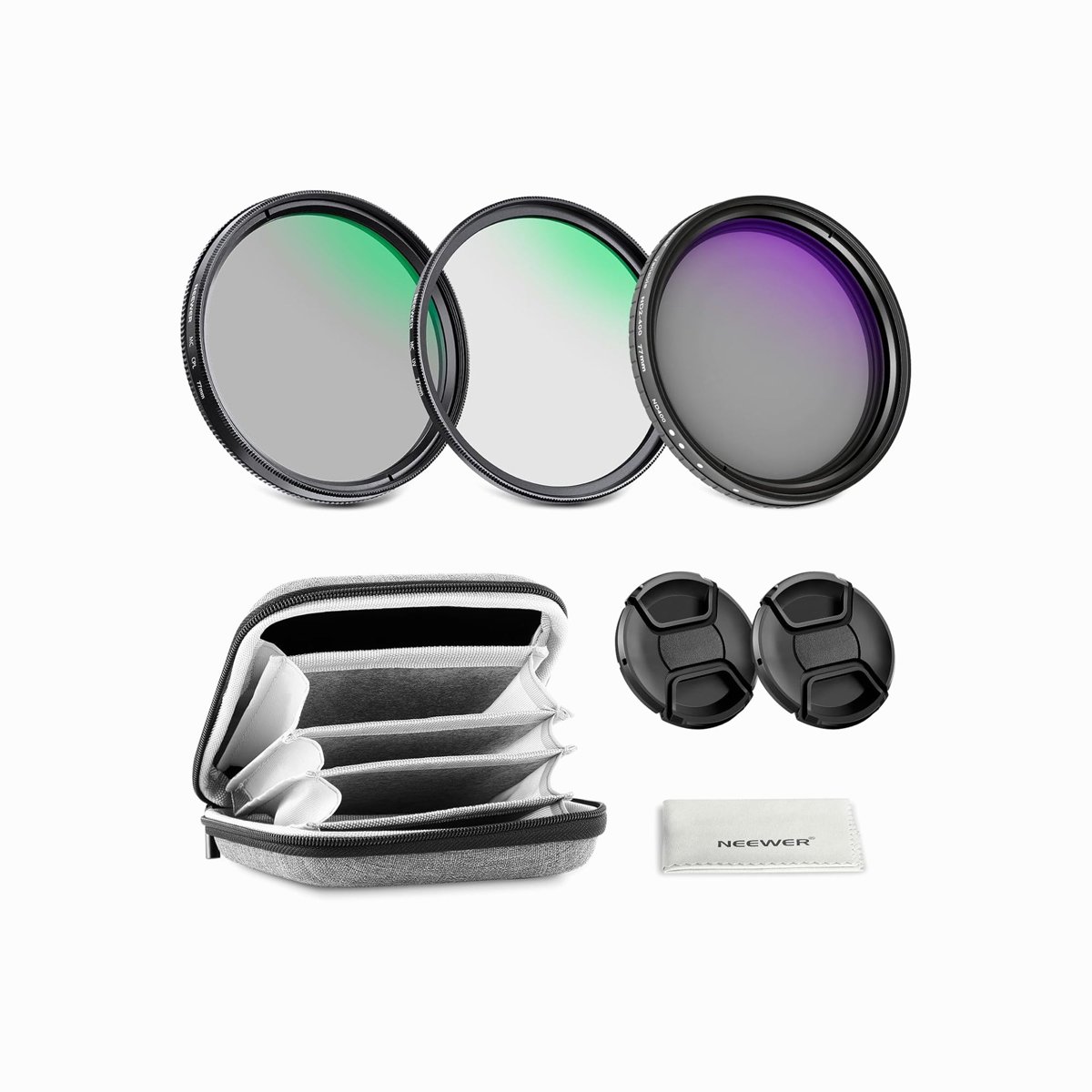 NEEWER 77mm Variable ND2-400, CPL & UV Lens Filter Kit β 3 Pack
