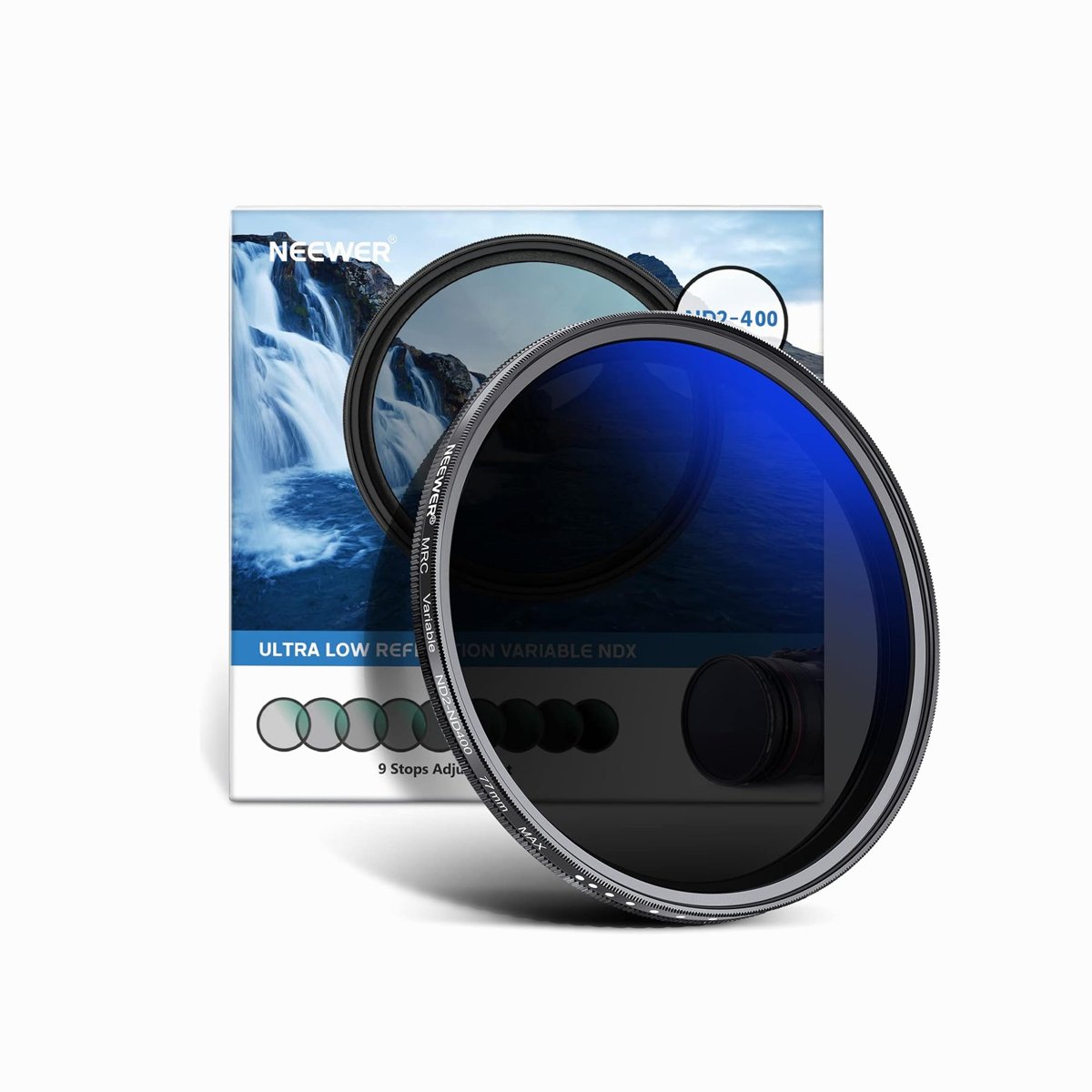 NEEWER 77mm Variable ND2βND400 Filter (1β9 Stops)