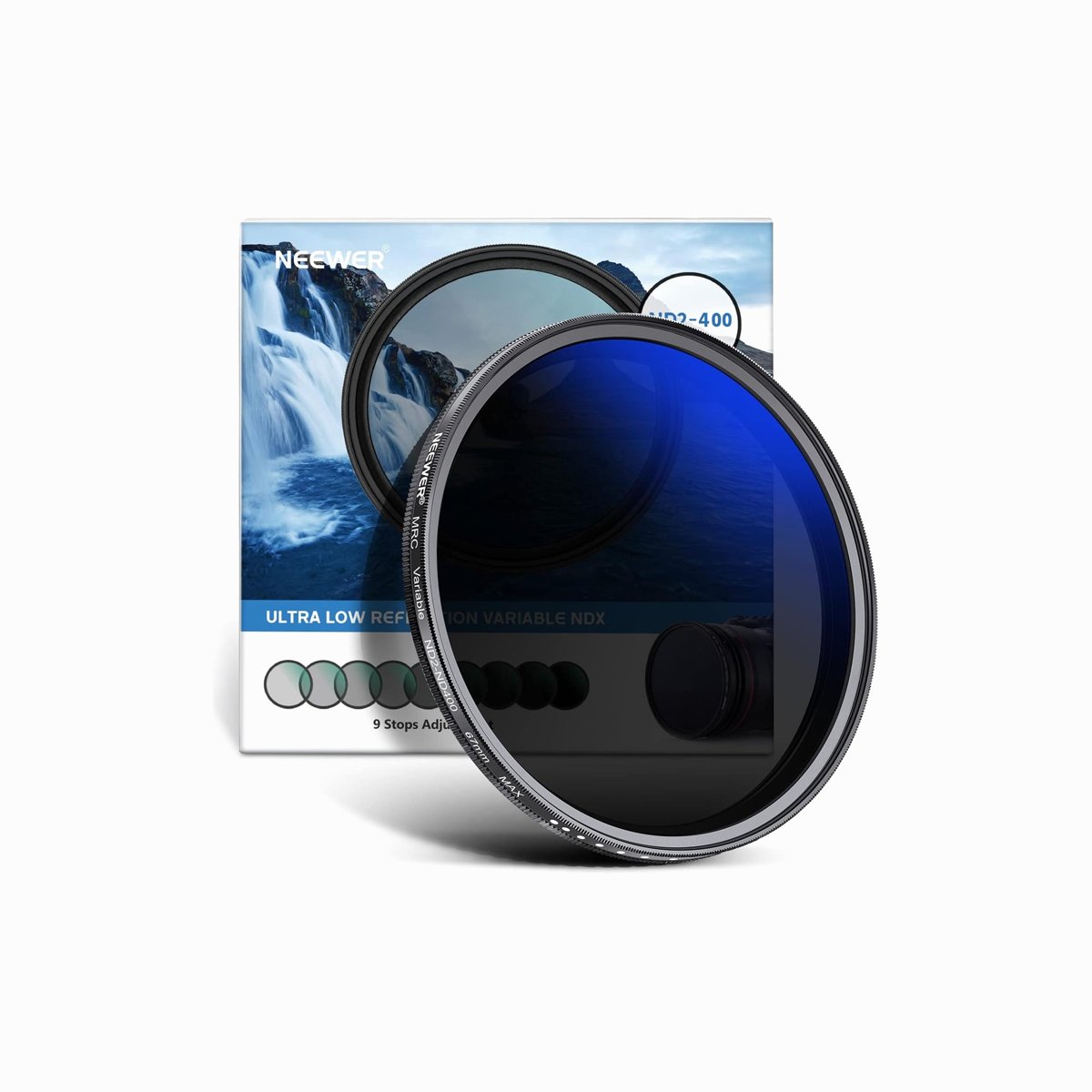 NEEWER 67mm Variable ND2βND400 Filter (1β9 Stops)