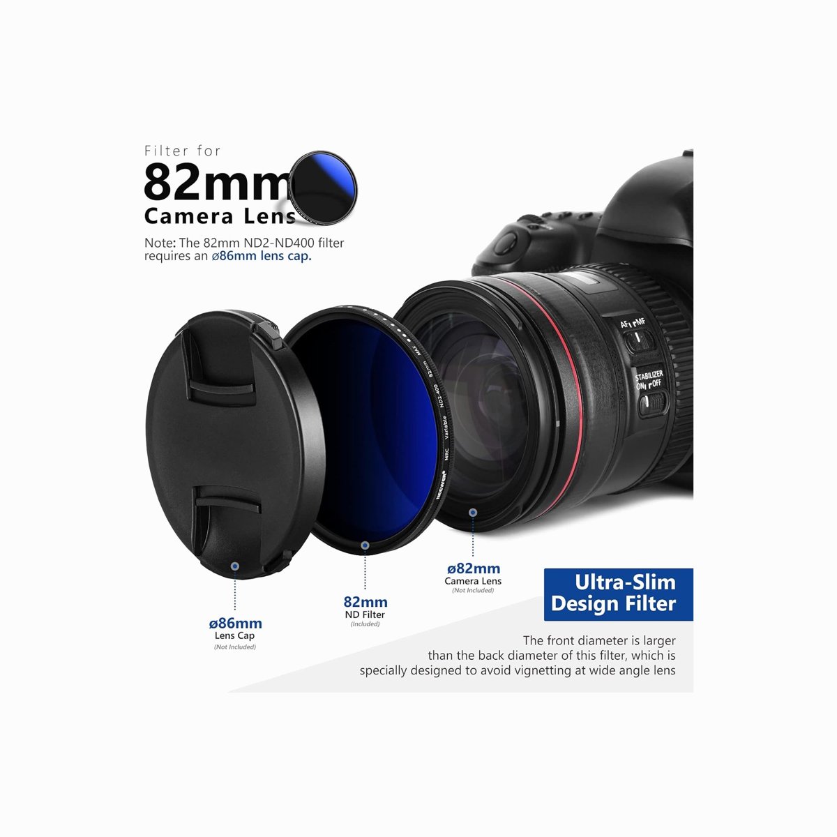 NEEWER 82mm Variable ND2–ND400 Filter (1–9 Stops) thumbnail 2