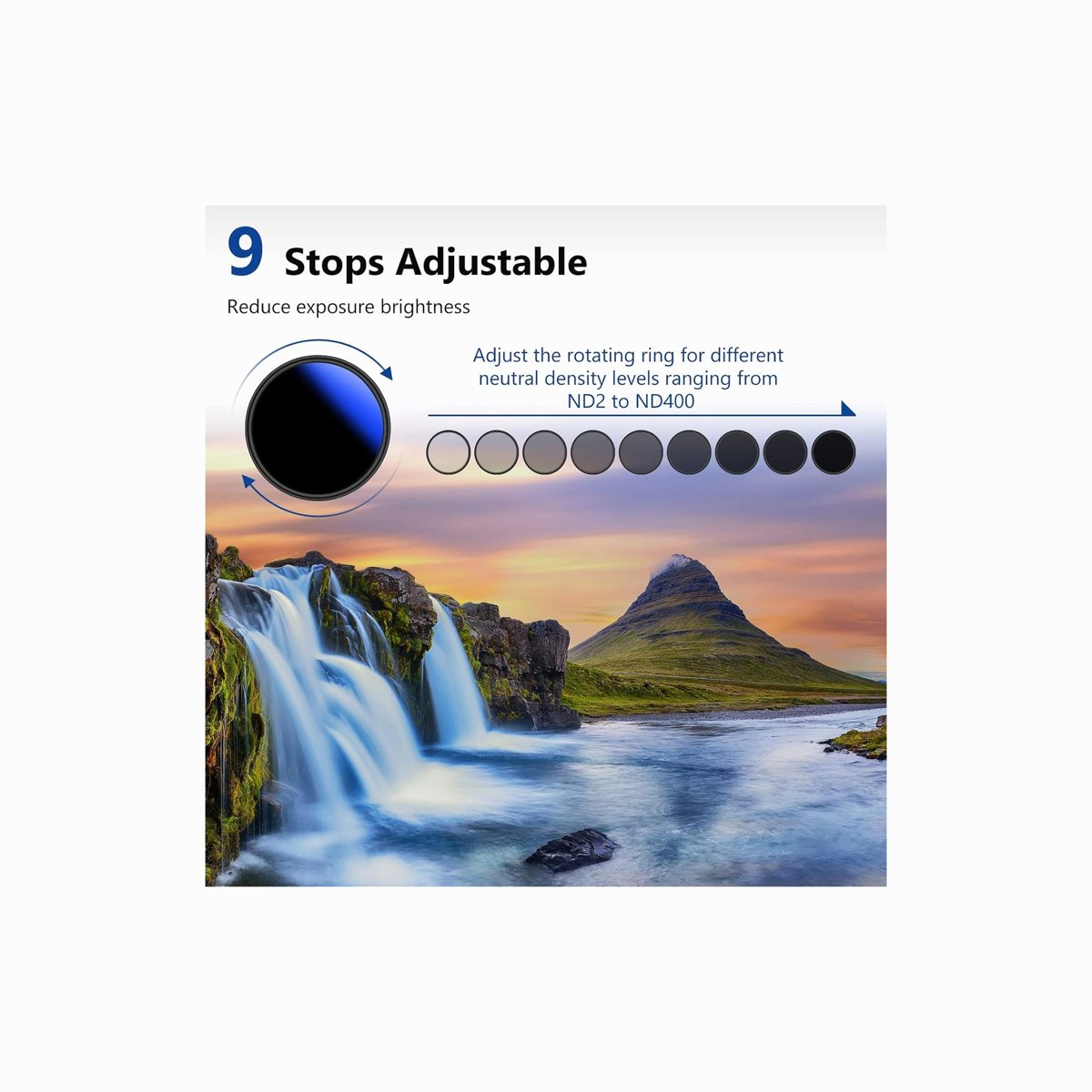 NEEWER 67mm Variable ND2–ND400 Filter (1–9 Stops) thumbnail 2