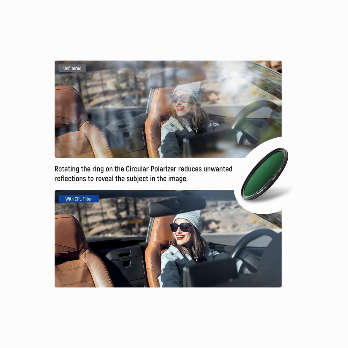 NEEWER 82mm MRC CPL Circular Polarizer Lens Filter thumbnail 2