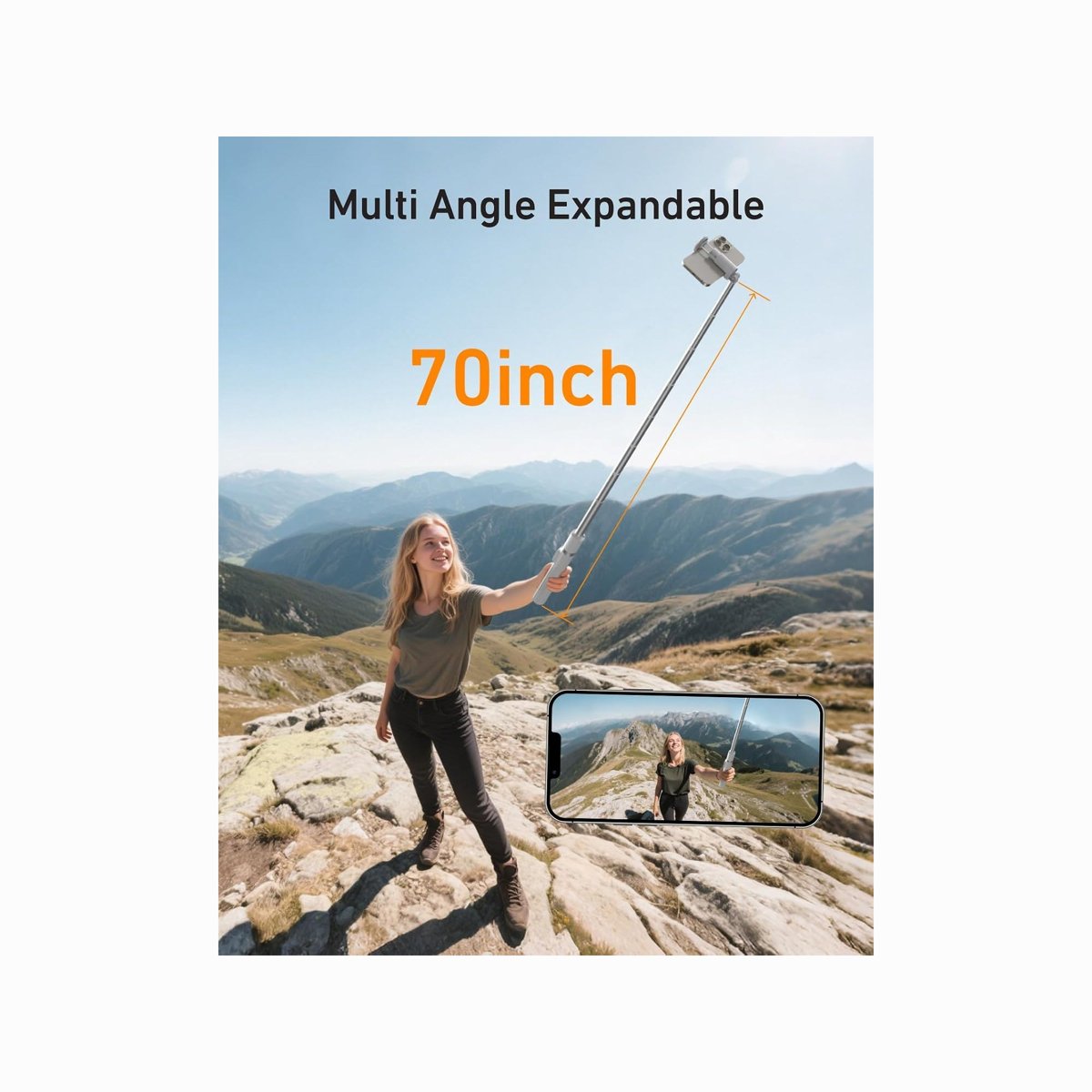TELESIN P1-TSS-002 70"1.8M Universal Selfie Stick & Tripod thumbnail 2