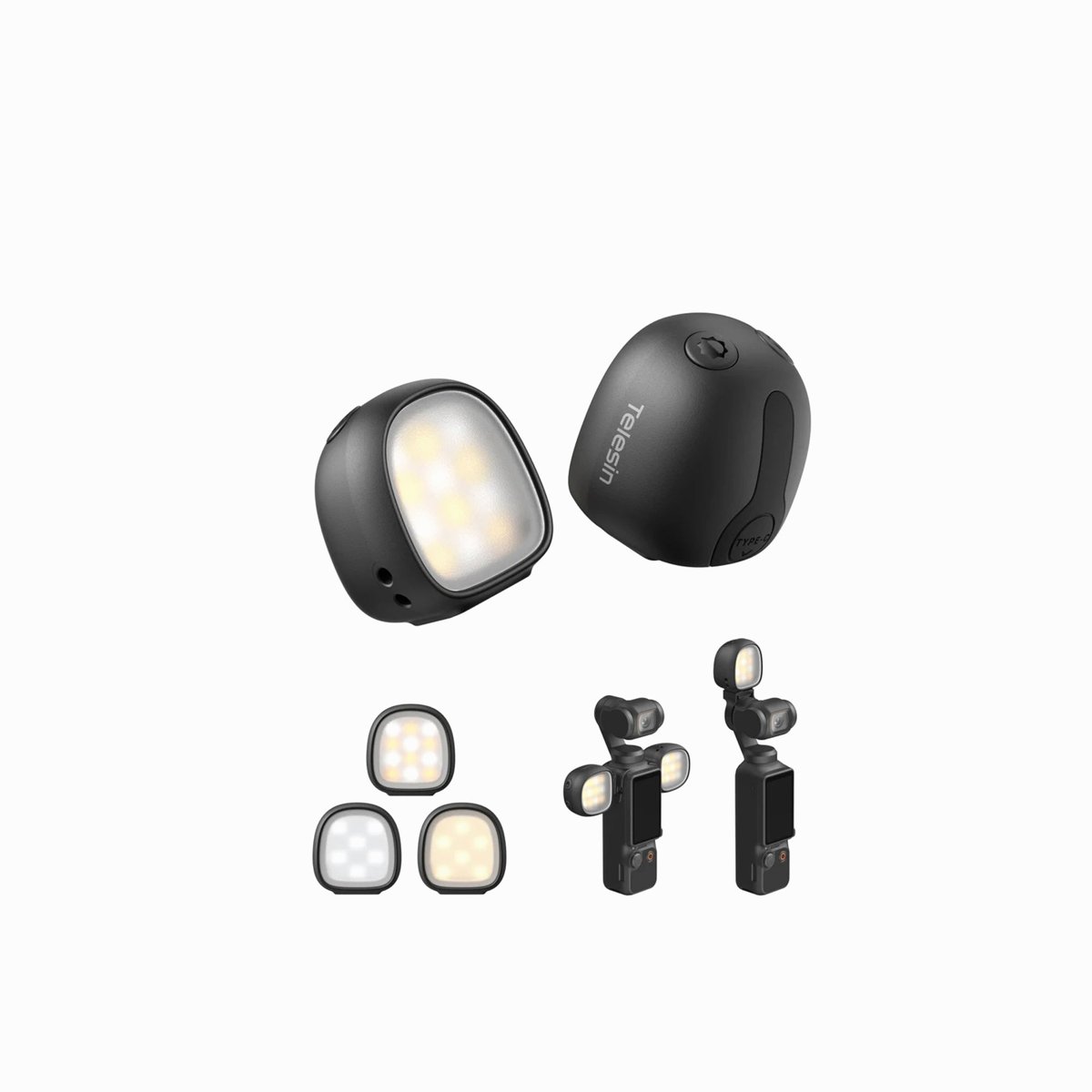 Telesin Dual Mini Fill Light Set for DJI Osmo Pocket 4/4P-S5-BGD-23-TDJ thumbnail 2