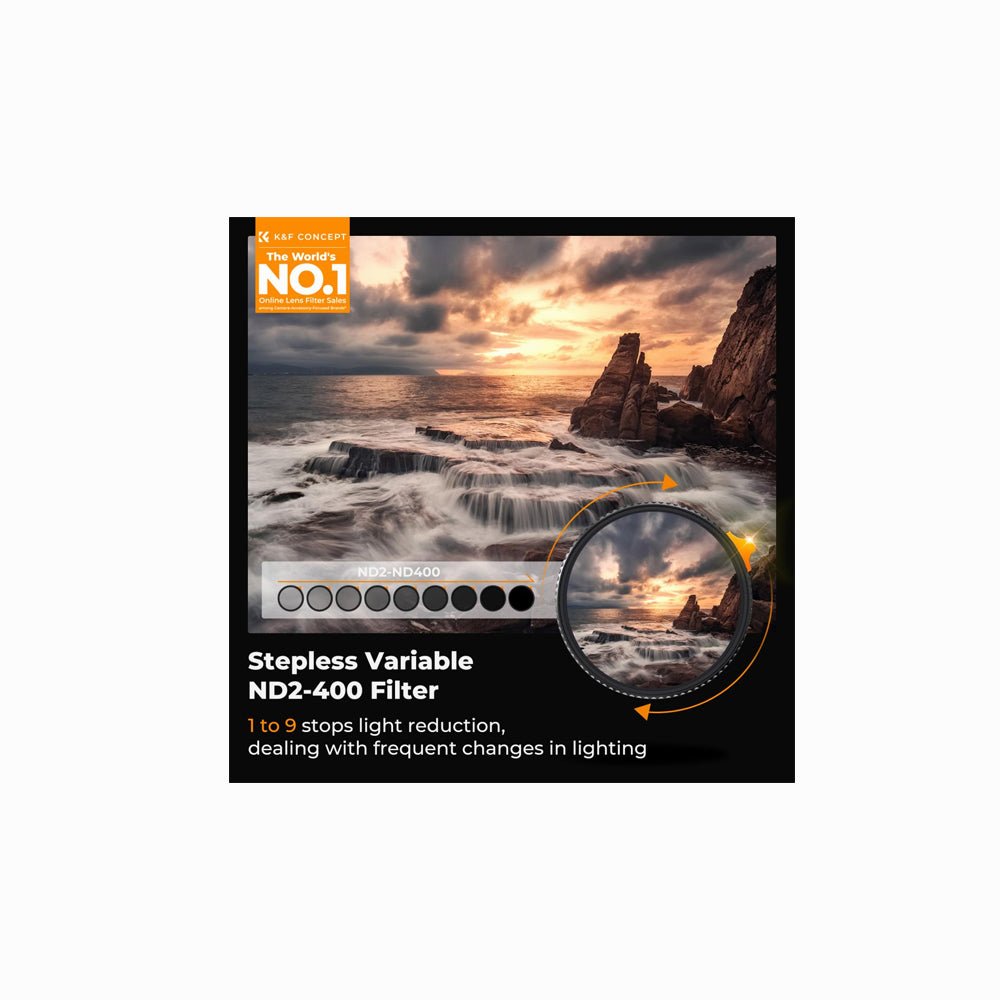 K&F Concept 58mm Variable ND2–400 Filter Nano-X Series – KF01.1461 thumbnail 2
