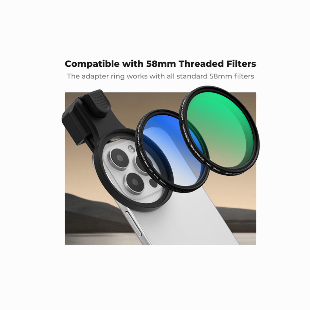 K&F Concept 58mm Press-on Phone Lens Filter Adapter – KF15.0025 thumbnail 2