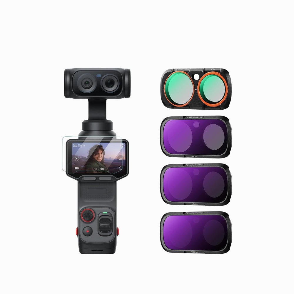 K&F CONCEPT CPL + ND16 + ND64 + ND256 Filter Kit Compatible with Insta360 Luna Ultra, (4, 6 and 8-Stop Neutral Density + Polarising) Magneti