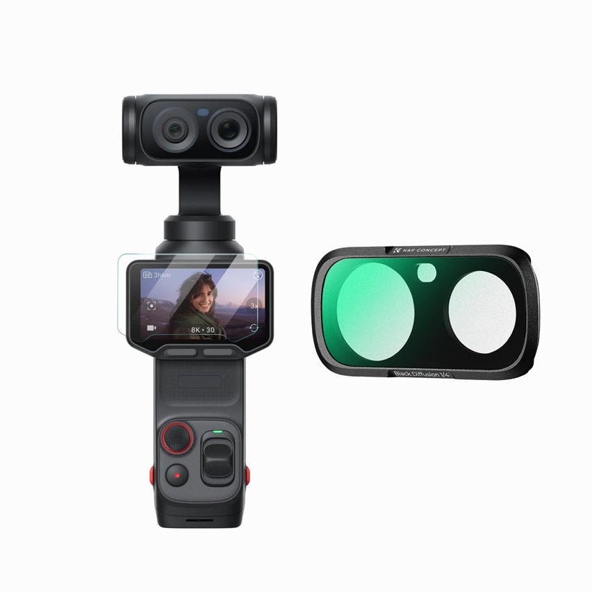 K&F CONCEPT Black Diffusion 1/4 Filter Kit Compatible with Insta360 Luna Ultra, Black-Mist 1/4 Filter with Magnetic Mount, Creates a Cinemat