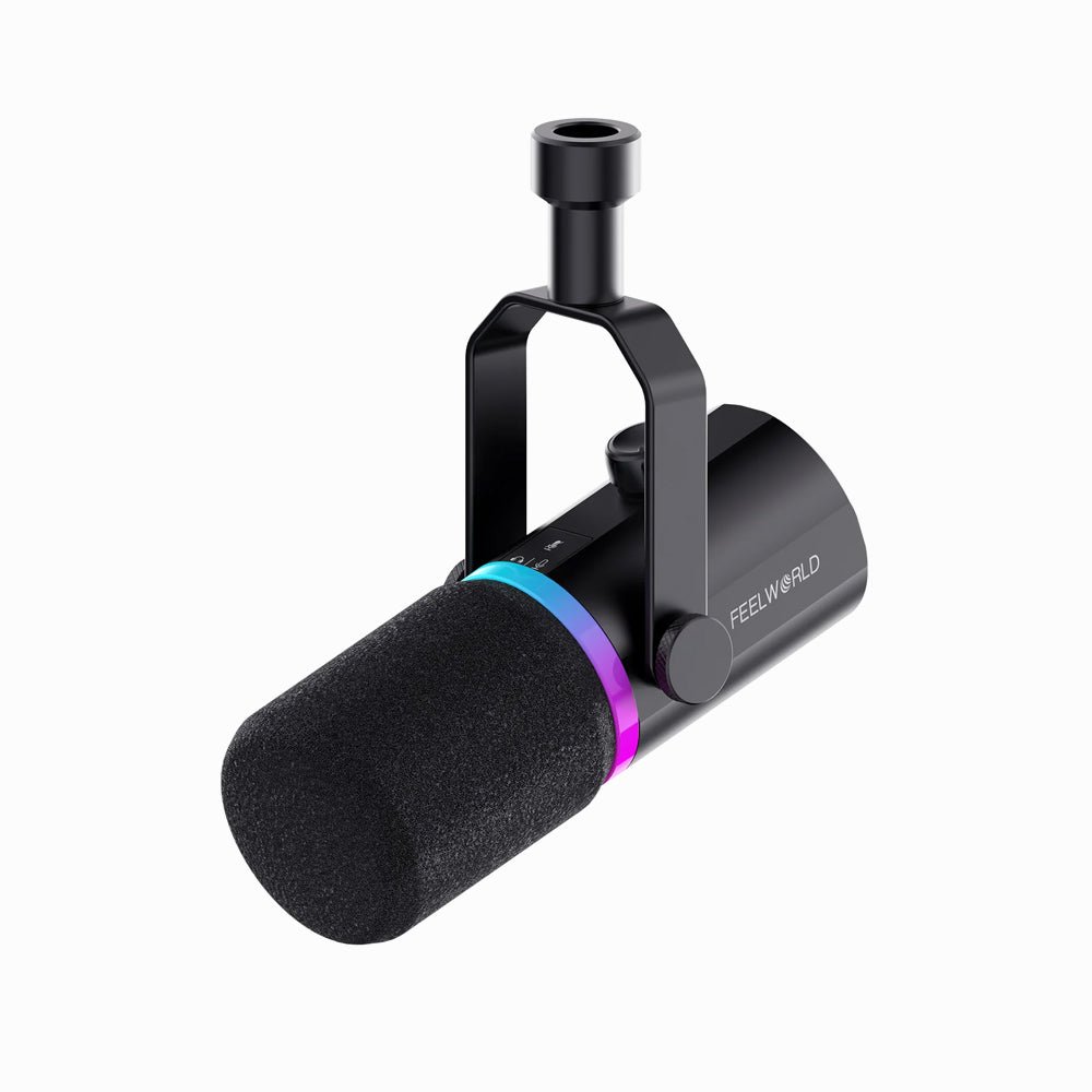 FeelWorld PM1-AS Dynamic Cardioid XLR/USB Microphone with Boom Arm Stand Black thumbnail 2