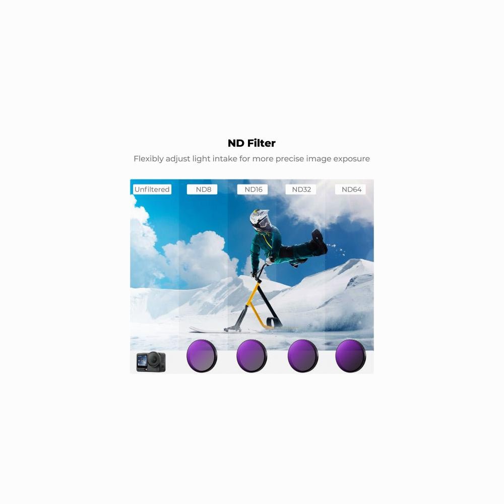 K&F CONCEPT ND Filter Kit for DJI Osmo Action 6, ND8 ND16 ND32 ND64 4 SKU.2753 thumbnail 2