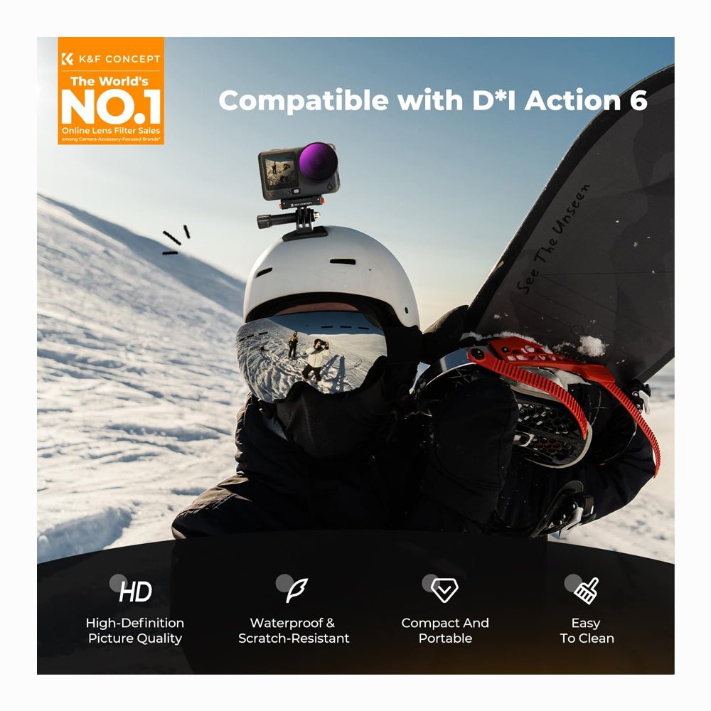 K&F CONCEPT CPL+ND8+ND16+ND32+ND64+Black Diffusion 1/4 Filter for Action 6 SKU: SKU.2714 thumbnail 2