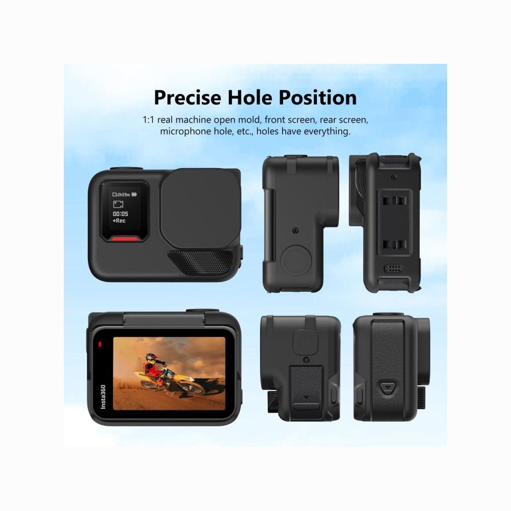Insta360 Ace Pro 2 PULUZ Body Silicone Protective Case with Lens Cap & Strap (Black)-PU745B thumbnail 2