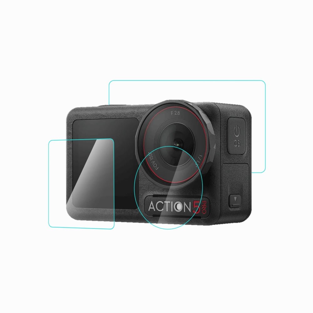 DJI Osmo Action 5 Pro PULUZ 3-in-1 Lens Front and Back Screen Tempered Glass Explosion-proof Film (Transparent) thumbnail 2