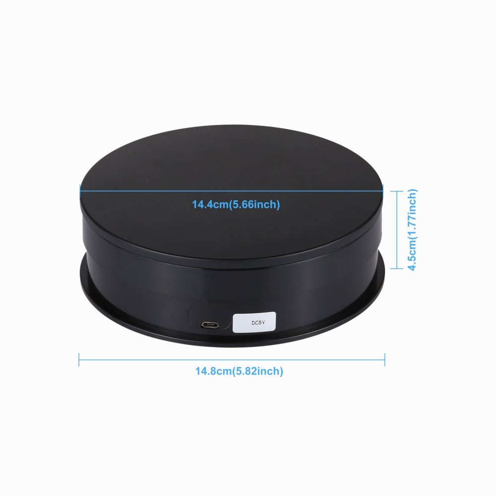 PULUZ 15cm USB Electric Rotating Turntable Display Stand Video Shooting Props Turntable for Photography, Load 1-5kg (Black)PU3048B thumbnail 2