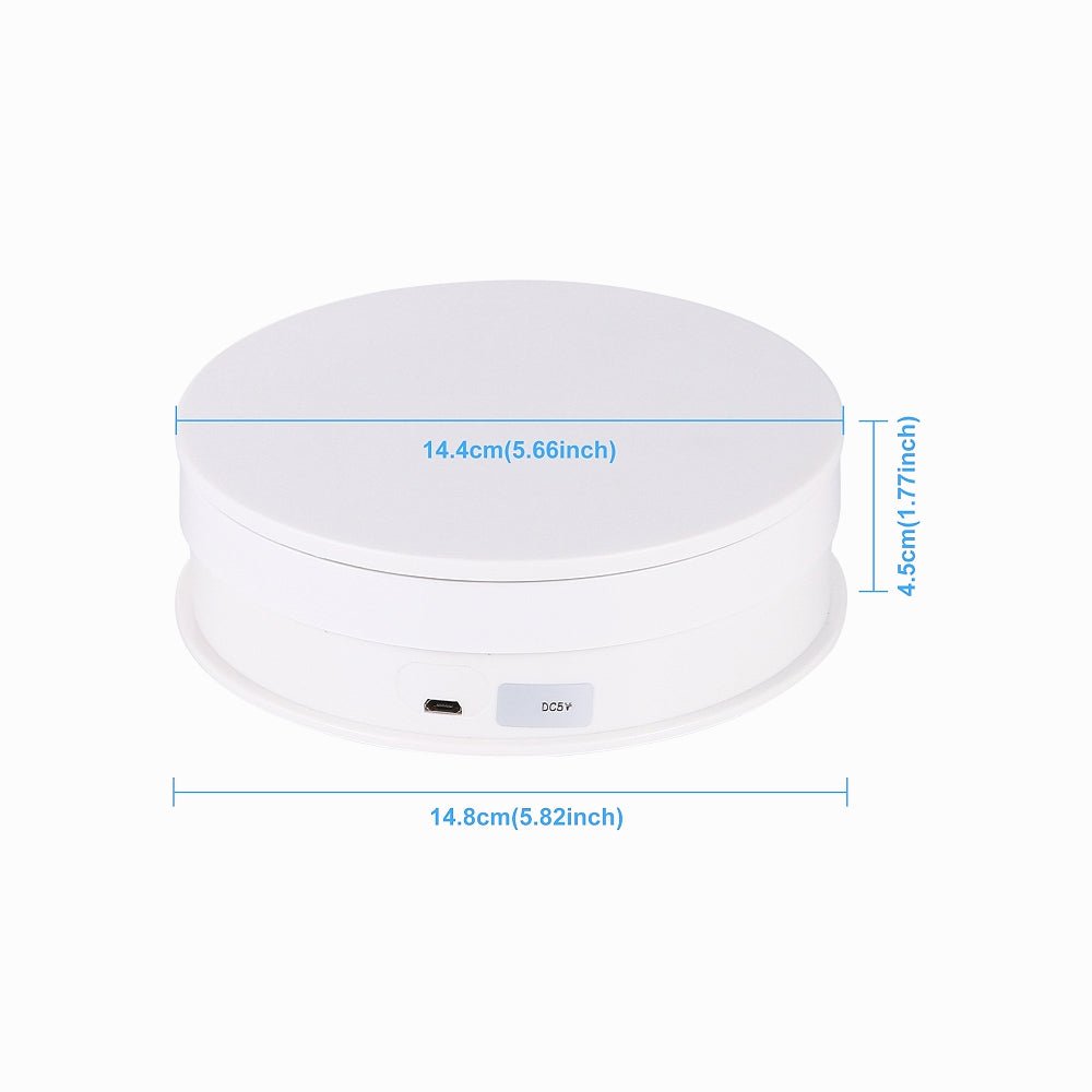 PULUZ 15cm USB Electric Rotating Turntable Display Stand Video Shooting Props Turntable for Photography, Load 1-5kg (White)PU3048W thumbnail 2