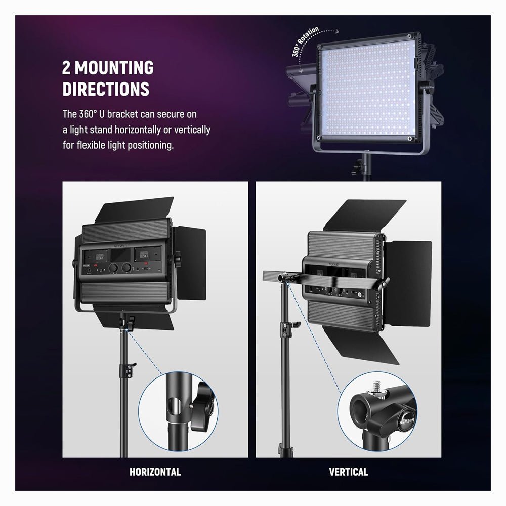 Neewer 2×RGB1200 APP LED LIGHT 60W V4+2×200CM LIGHT STAND+BAG(EU) thumbnail 2