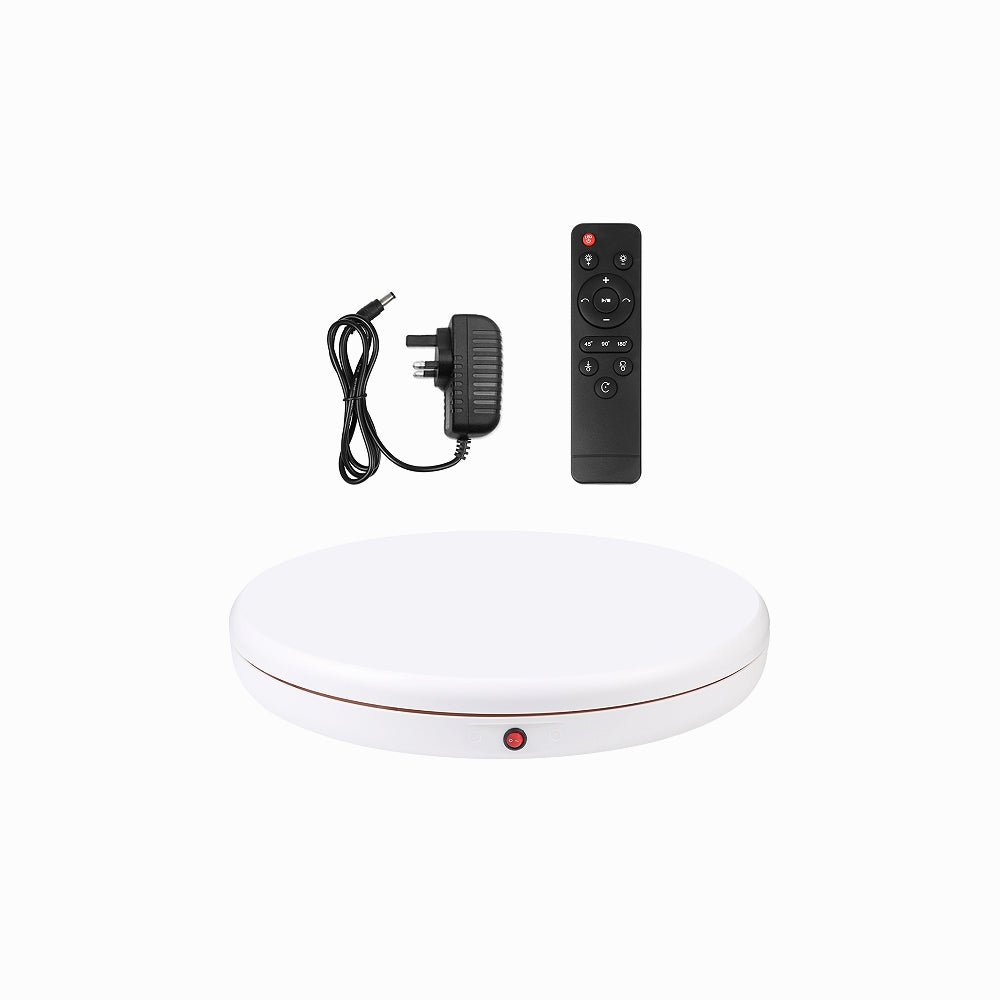 PULUZ 45cm Remote Control Adjusting Speed Rotating Turntable Display Stand, White, Load 100kg (UK Plug)-PU3146UK thumbnail 2
