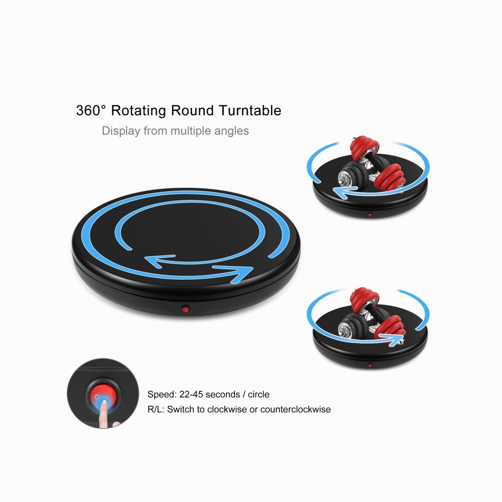 PULUZ 45cm Remote Control Adjusting Speed Rotating Turntable Display Stand, Black, Load 100kg (UK Plug)PU3145UK thumbnail 2
