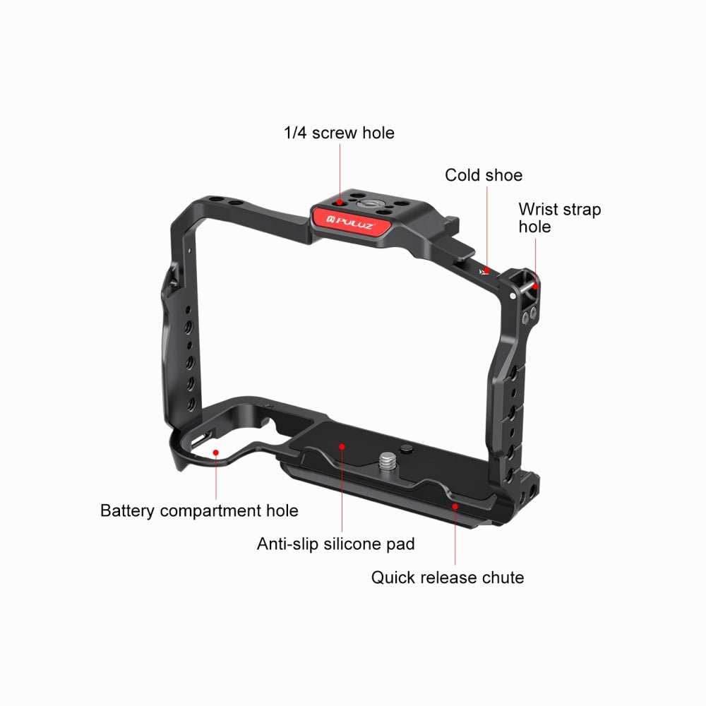 Nikon Z6III / Z6II PULUZ Metal Camera Cage Stabilizer Rig (Black)-PU3129B thumbnail 2