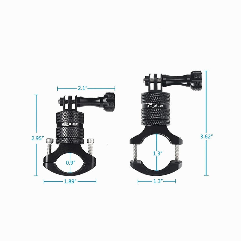 K&F Concept Mountain Bike Bicycle Motorcycle Handlebar Mounting Clamp Aluminum Alloy Bracket Fits Action Cameras- thumbnail 2