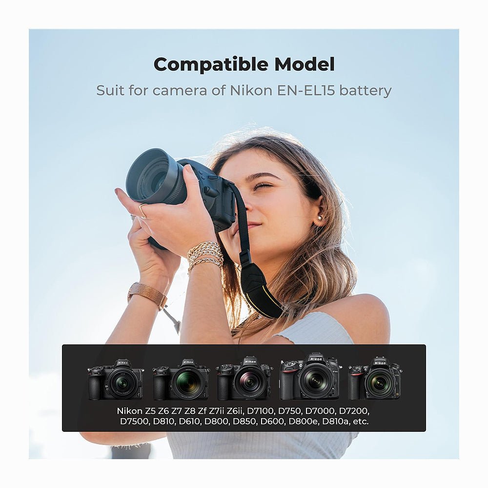 K&F Concept EN-EL15/EN-EL15A/EN-EL15B Battery Charger, Dual Slot Quick Charger-KF28.0006 thumbnail 2