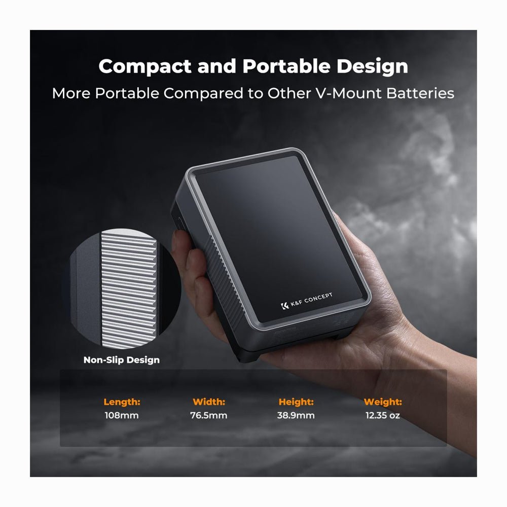 K&F Concept V Mount Battery 50Wh 3400mAh Mini V-Mount Battery with 65W Output -KF28.0059 thumbnail 2