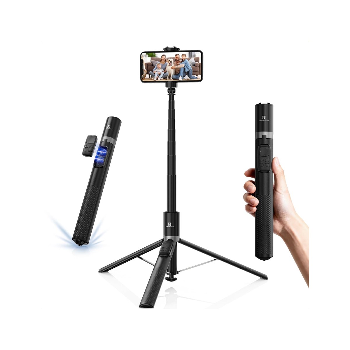 K&F Concept Selfie Stick for phones Black-KF15.0002V1