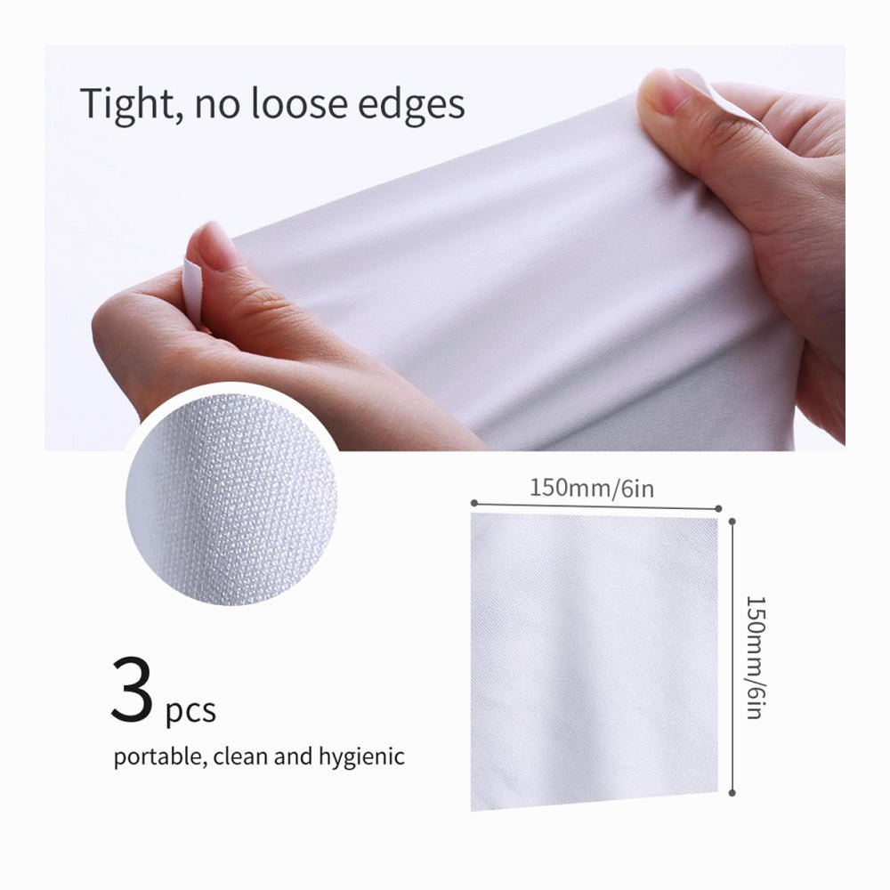 K&F Concept SKU.1683 Cleaning cloth set needle a dust-free cleaning cloth dry cloth white 15*15cm CPE with 3 pieces thumbnail 2