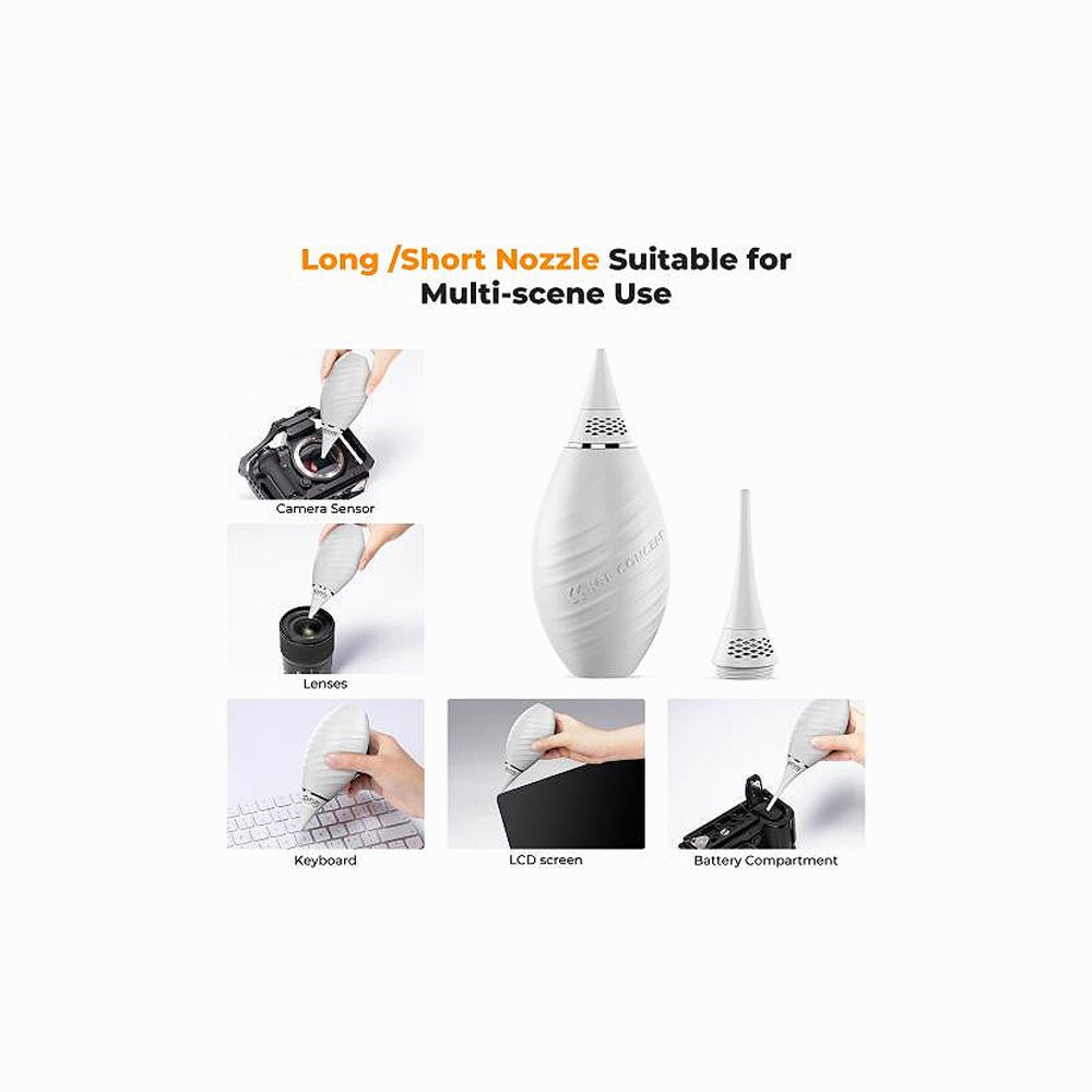 K&F Concept KF08.048 Air Blower with Long Nozzle/Short Nozzle Switch Design (White) - Camera Lens Blower (White) thumbnail 2