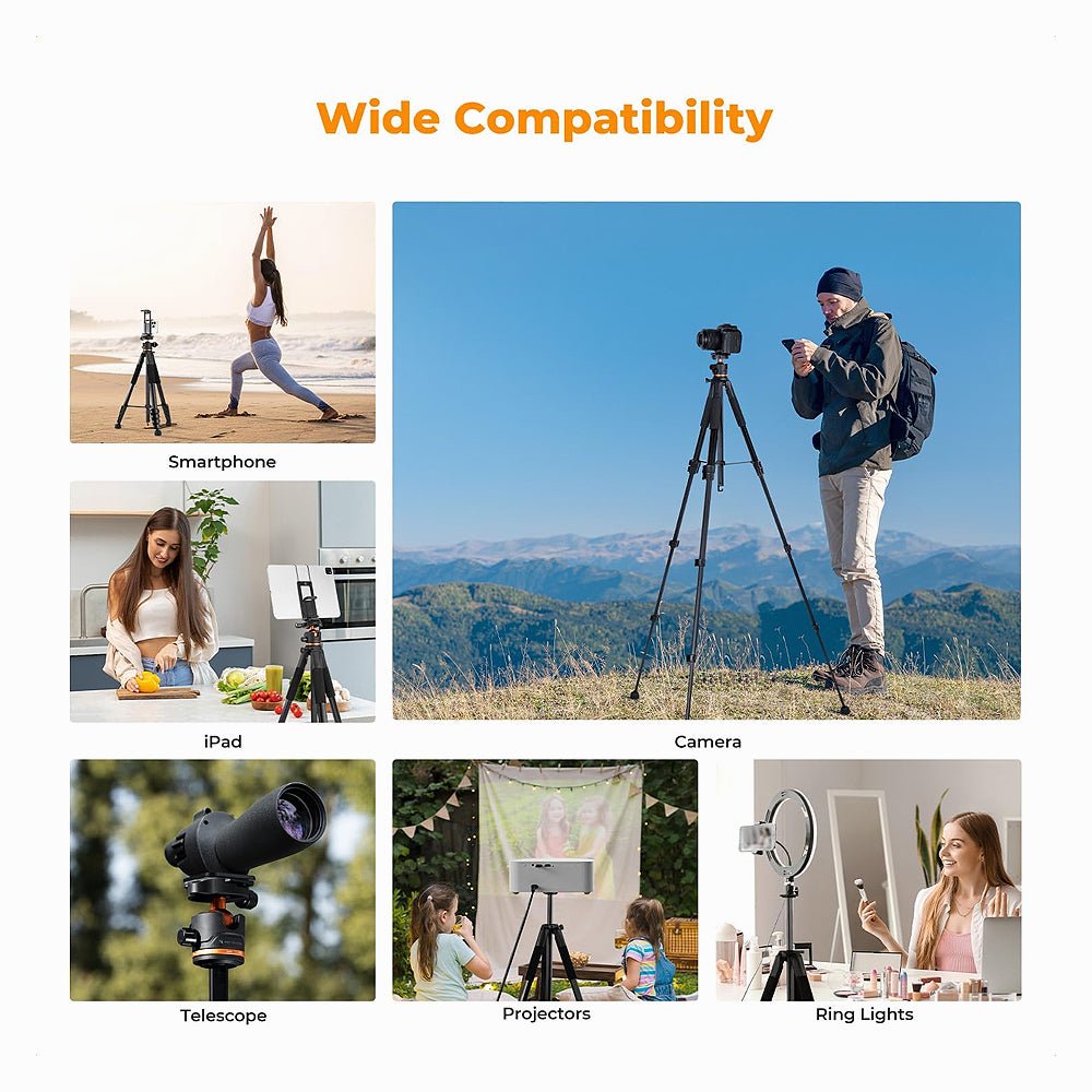 K&F Concept KF09.157 Lightweight Travel Outdoor Tripods Load Capacity 8kg S255A3+BH-36 thumbnail 2
