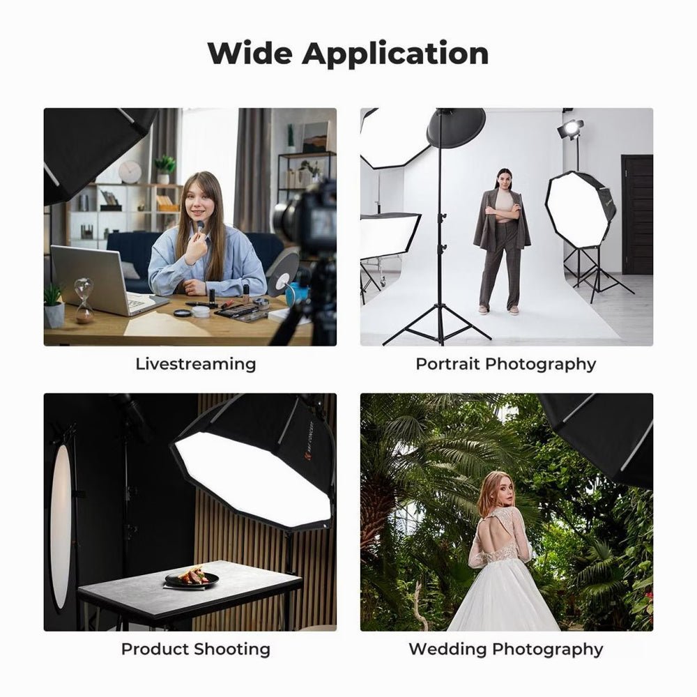 K&F Concept 65CM KF18.0007V1 Quick Release Bowens Mount Octagonal Softbox with Honeycomb Grid Light Diffusers & Carrying Bag (26″/65cm) thumbnail 2