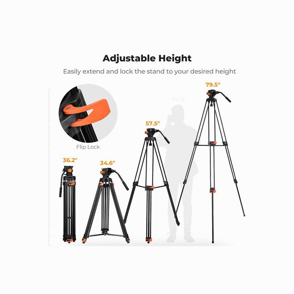 K&F CONCEPT VA3+BV70 Video Tripod -KF09.167 thumbnail 2