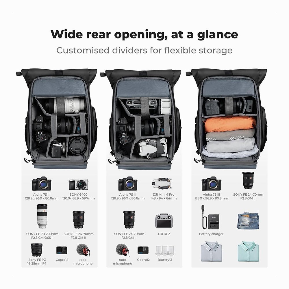 K&F Concept 20L Camera Backpack Nature Wander 11 Black (KF13.173) thumbnail 2