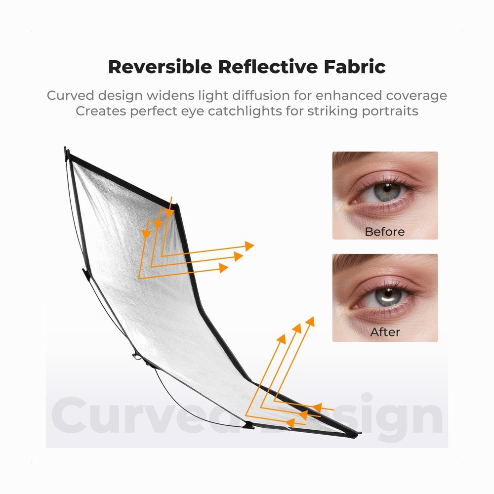 K&F CONCEPT 120x65CM Quick-Release Curved Reflector-Two Moves to Soft Light (KF18.0017) thumbnail 2