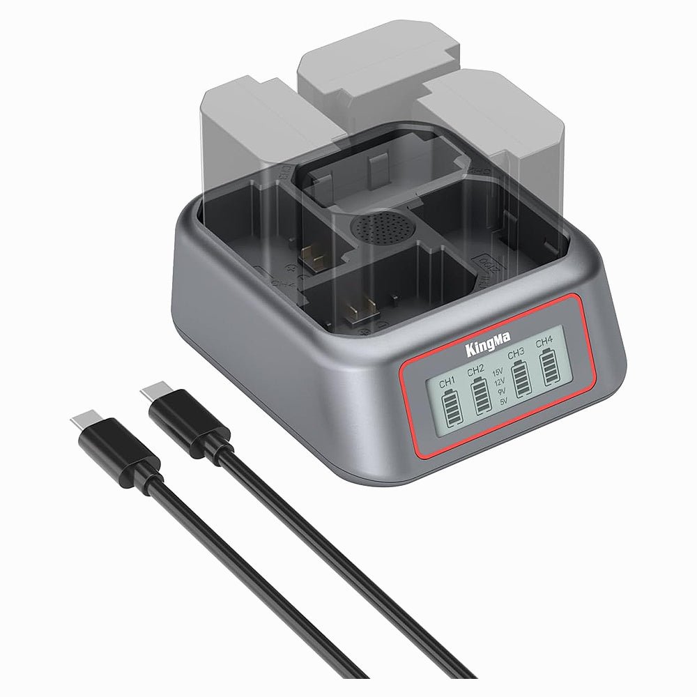 KingMa 4-Slot USB-C Fast Battery Charger For The Sony NP-FZ100