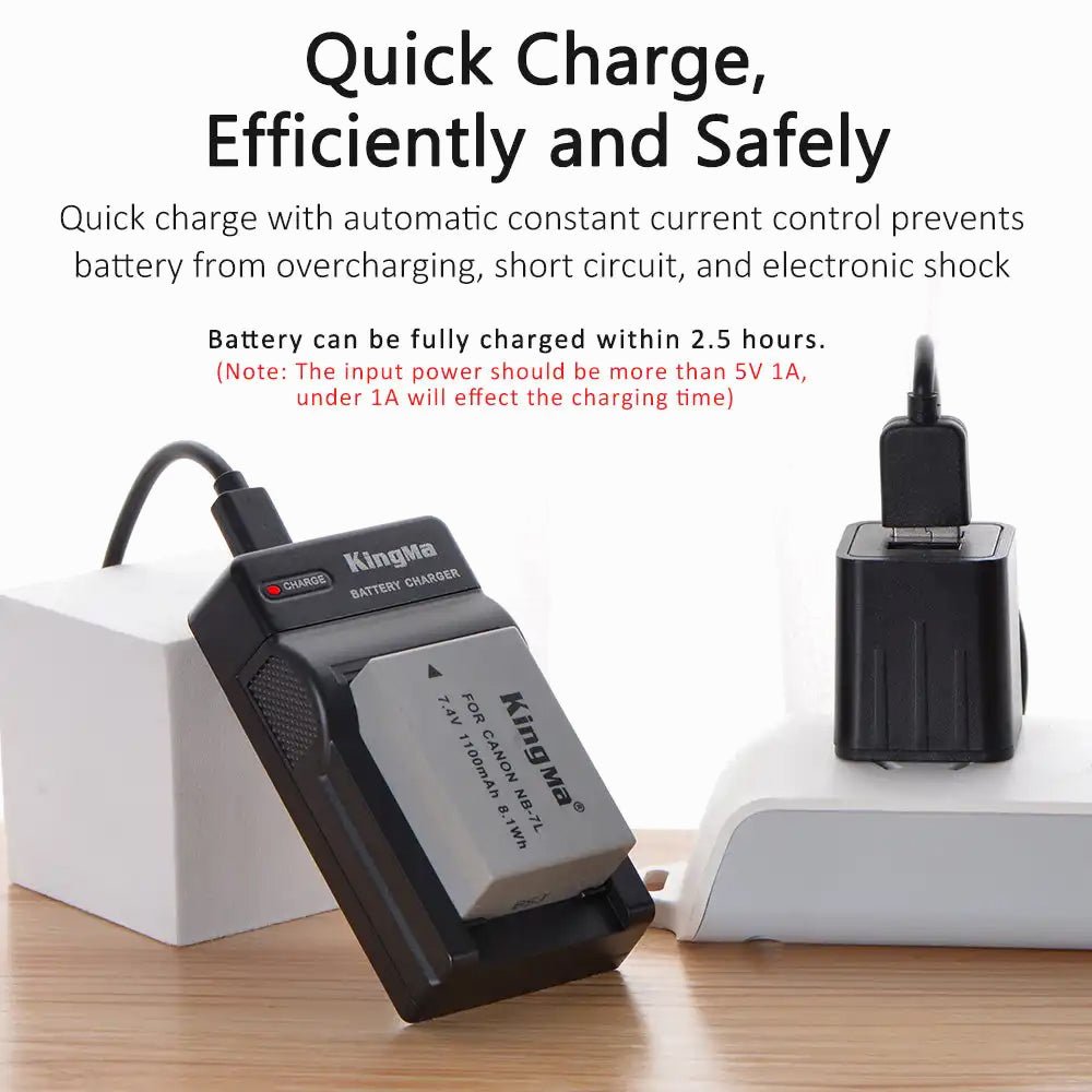 KingMa NB-7L 1100mAh Battery and USB Charger thumbnail 2