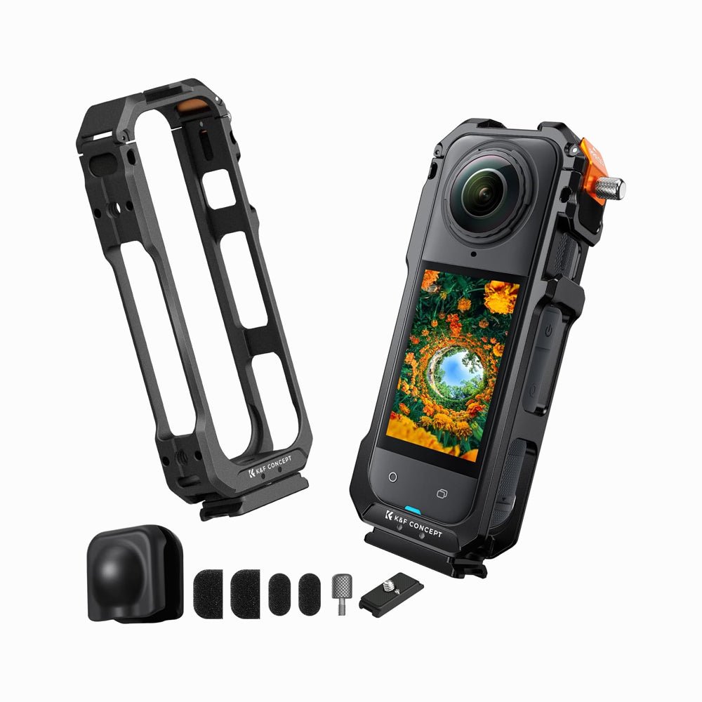 K&F Concept Camera Cage for Insta360 X5, Durable Aluminum Alloy Protective Case (KF31.182)