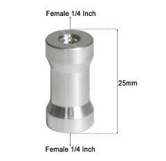 Female 1/4" - Female 1/4" Tripod Inch Adapter Screw Aluminum CS141 image 1