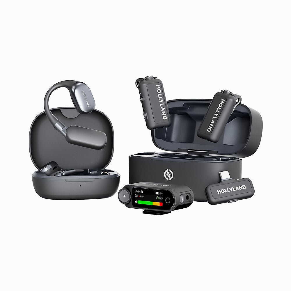 HOLLYLAND LARK MAX 2 ULTIMATE COMBO 2-PERSON WIRELESS MICROPHONE SYSTEM FOR CAMERAS AND MOBILE DEVICES (SPACE GRAY)