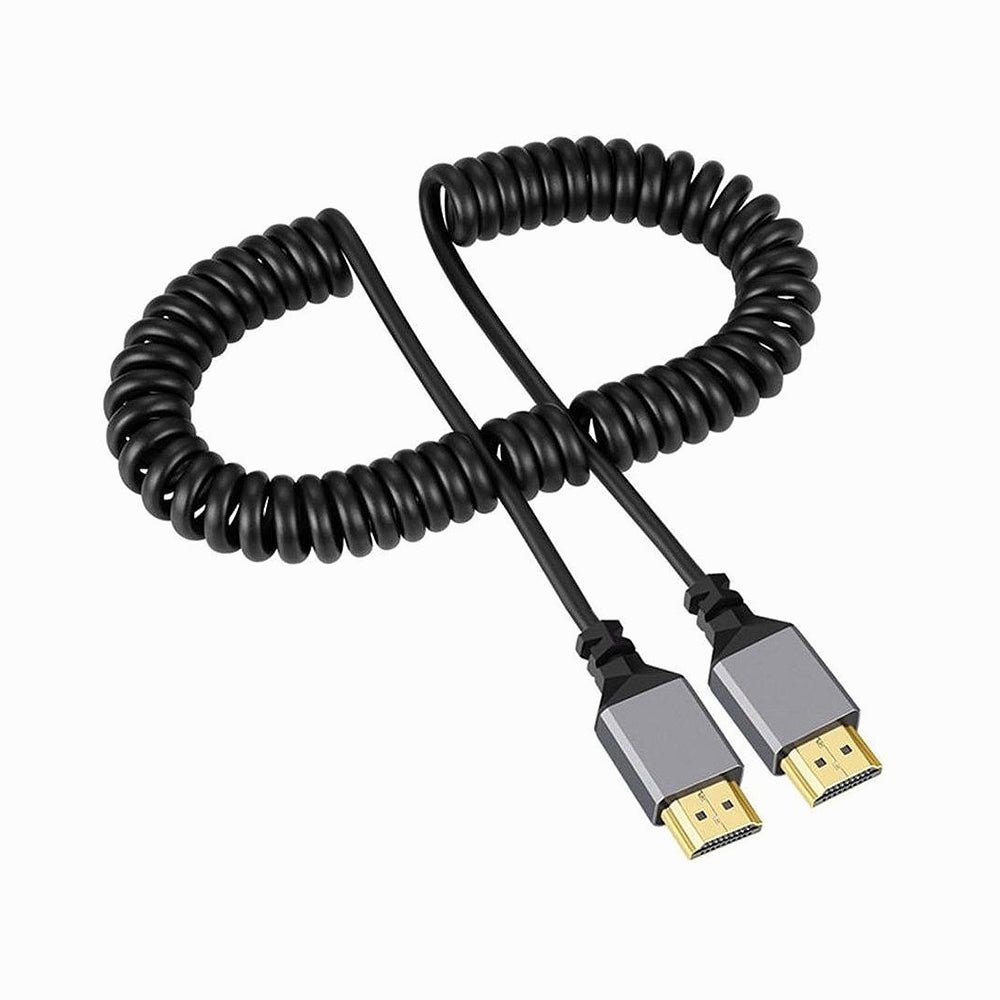 ZEGO Coiled Cable Male HDMI 2.4 to Male HDMI Straight Connector 4K Cable