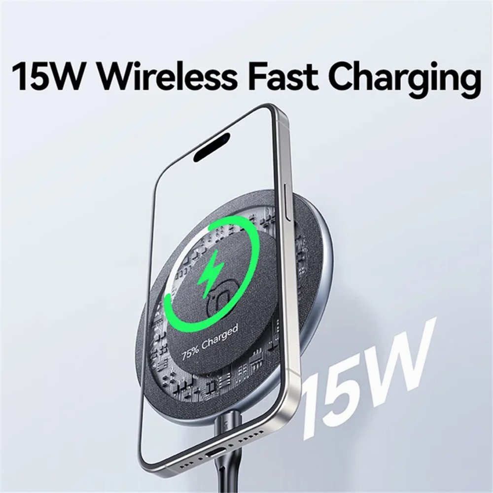 USAMS US-CD223 15W Ultra Slim Wireless Charger Aluminum Alloy Desktop Wireless Charging Pad thumbnail 2