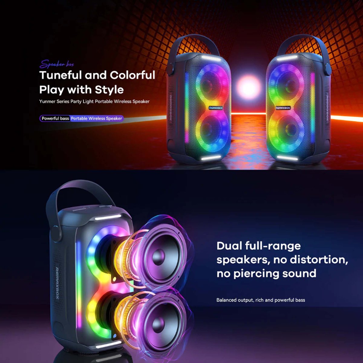 REMAX Yunmer Series 20W Party Light Portable Wireless Speaker RB-M18 thumbnail 2