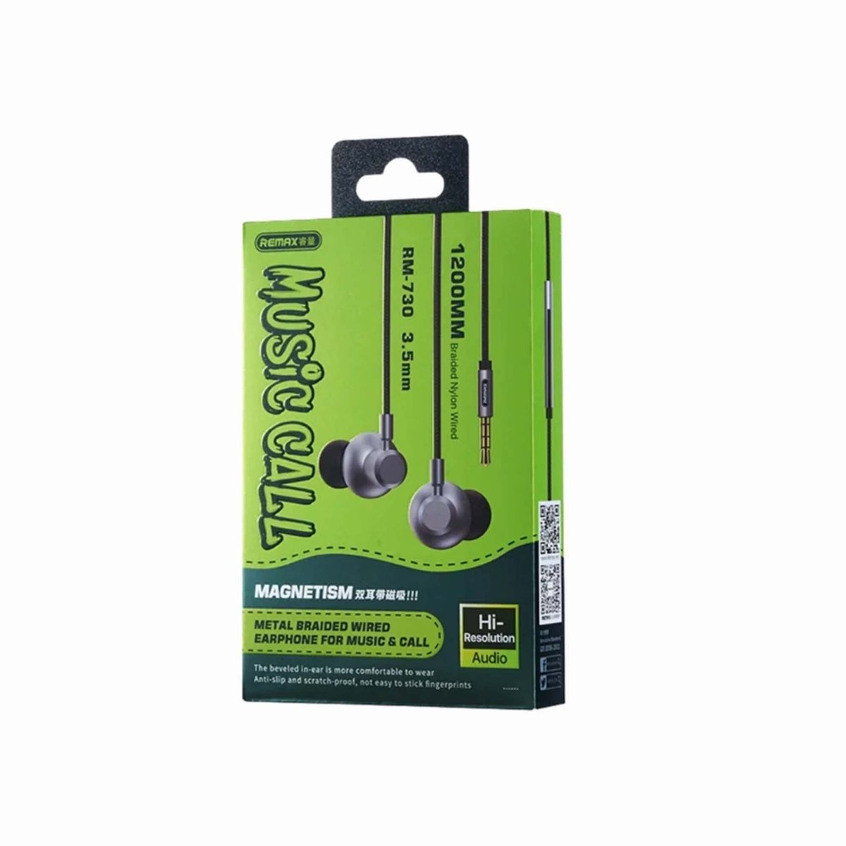 REMAX Metal Braided Wired Earphone for Music & Call RM-730 Grey thumbnail 2