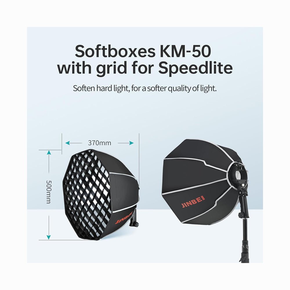 JINBEI 50CM KM-50 speedlite softbox with Grids& handle thumbnail 2