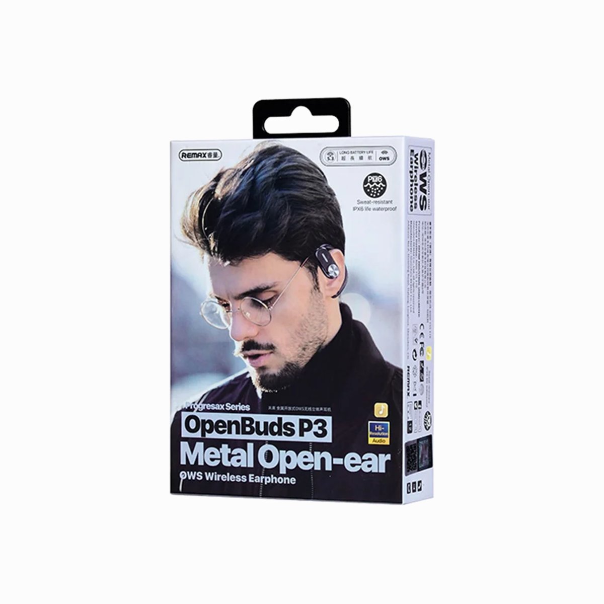 Remax Progresax Series Metal Open-ear OWS Wireless Earphone OpenBuds P3 White thumbnail 2