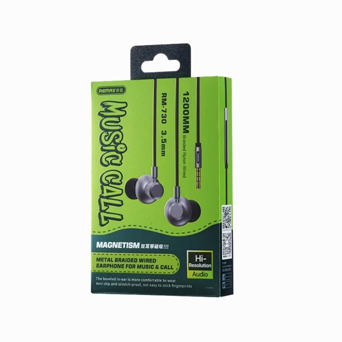 REMAX Metal Braided Wired Earphone for Music & Call RM-730 Tarnish thumbnail 2