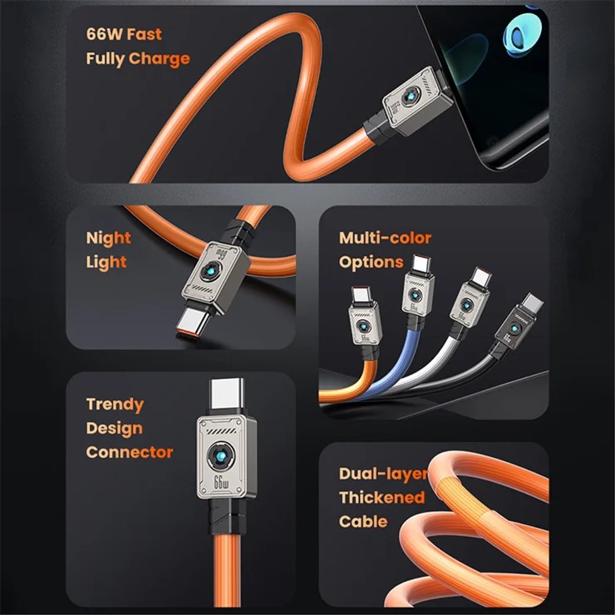 USAMS USB-C to USB cable US-SJ686, 66W, 480Mbps 1.2m blue thumbnail 2